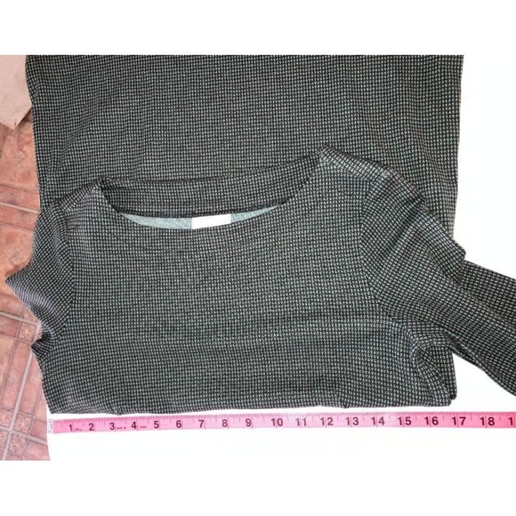 Women's J Jill XS Green Black Geometric Tunic Top Stretch Ponte 3/4 Sleeve - Picture 6 of 8